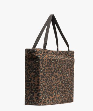 Tote bag en toile à motif léopard vue2 - GEMO (ACCESS) - GEMO