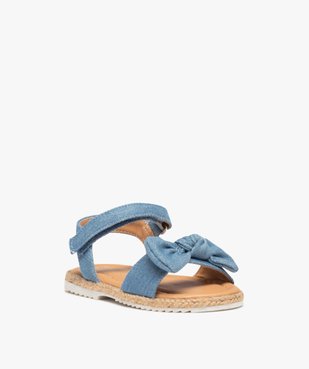 Sandales bébé fille en denim avec nœud décoratif vue2 - GEMO(BEBE DEBT) - GEMO