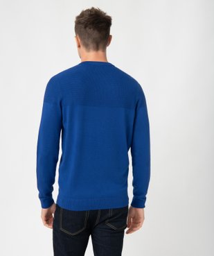 Pull homme à col rond avec zip sur l'épaule vue3 - GEMO (HOMME) - GEMO