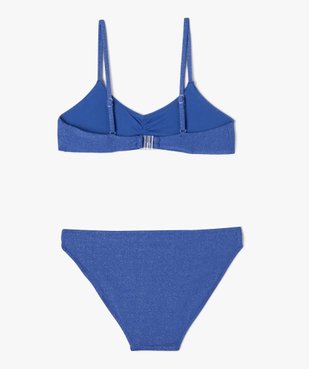 Maillot de bain deux pièces à paillettes fille vue3 - GEMO 4G FILLE - GEMO