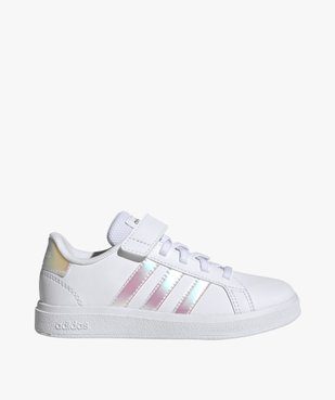 Baskets à scratch fille avec bandes contrastantes - Adidas Grand Court vue1 - ADIDAS - GEMO