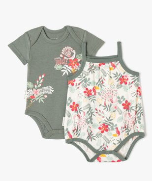 Body bébé motif jungle (lot de 2) - Petit Béguin vue1 - PETIT BEGUIN - GEMO