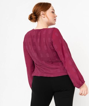 Blouse à manches longues avec col à volant femme grande taille vue3 - GEMO (G TAILLE) - GEMO