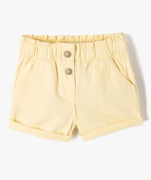 Short uni avec ceinture élastiquée bébé fille vue1 - GEMO 4G BEBE - GEMO