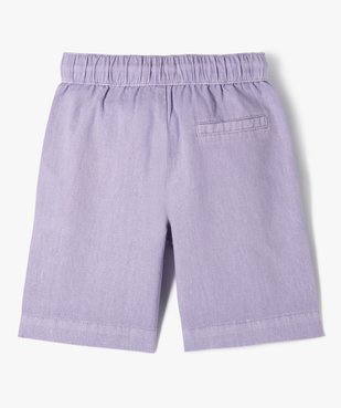 Bermuda en lin à taille élastiquée garçon vue4 - GEMO (ENFANT) - GEMO