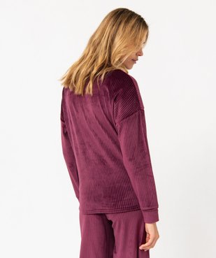 Haut de pyjama en velours côtelé femme vue3 - GEMO(HOMWR FEM) - GEMO