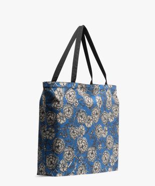 Tote bag en toile à motifs fleuris vue2 - GEMO (ACCESS) - GEMO