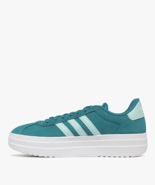 Baskets femme en cuir lisse avec semelle plateforme VL Court bold - Adidas vue3 - ADIDAS - GEMO