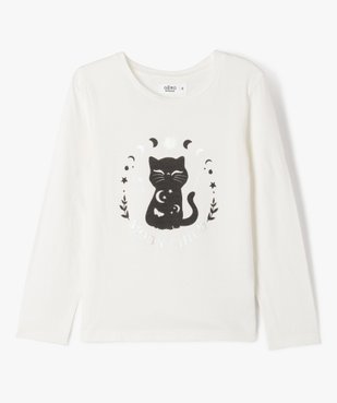 Tee-shirt manches longues avec motif chat fille vue1 - GEMO 4G FILLE - GEMO