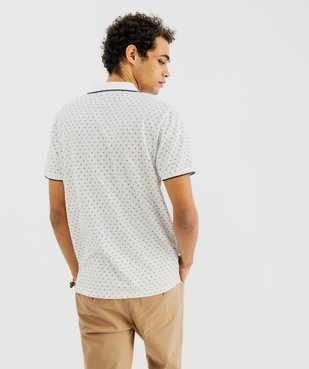 Polo manches courtes en maille piquée à micro-motifs homme vue3 - GEMO (HOMME) - GEMO