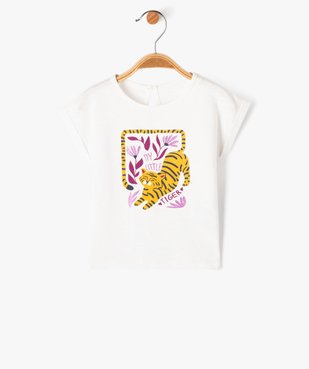 Tee-shirt à manches courtes avec motif jungle et paillettes bébé fille vue1 - GEMO 4G BEBE - GEMO