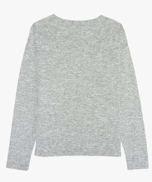 Pull fille en maille fine avec inscription sur l'avant vue2 - GEMO (JUNIOR) - GEMO