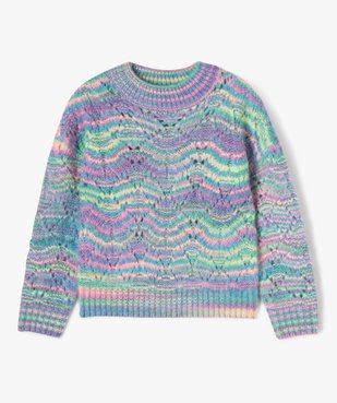 Pull en maille multicolore fille vue1 - GEMO (ENFANT) - GEMO