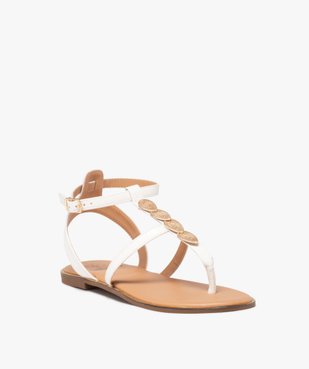 Sandales femme à entre-doigts et bride avec bijoux fantaisie vue2 - GEMO (CASUAL) - GEMO