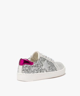 Baskets fille à strass avec lacets à motif et à zip  vue4 - GEMO 4G FILLE - GEMO