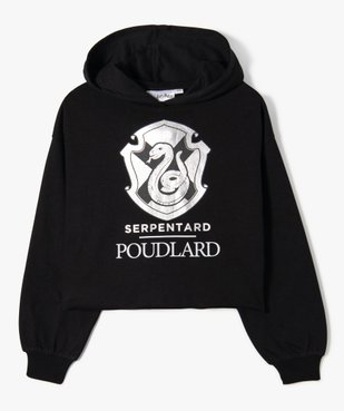 Sweat fille à capuche coupe courte avec motif Serpentard - Harry Potter vue1 - HARRY POTTER - GEMO