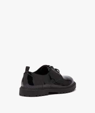 Derbies fille unis dessus vernis à lacets vue4 - GEMO (ENFANT) - GEMO