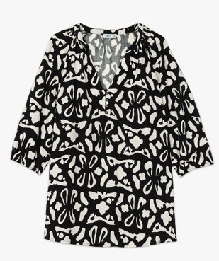 Blouse imprimée à manches 3/4 femme grande taille vue4 - GEMO 4G GT - GEMO