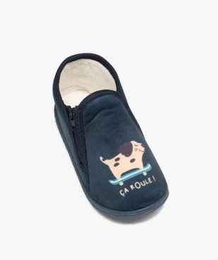 Chaussons bébé garçon bottillons à zip en jersey imprimés vue5 - GEMO 4G GARCON - GEMO