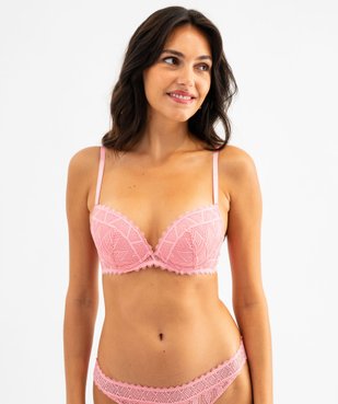 Soutien-gorge push-up en dentelle vue2 - GEMO(HOMWR FEM) - GEMO