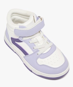 Baskets mid-cut tricolores à scratch et lacets élastiques fille  vue5 - ATHLETIC - GEMO