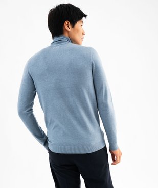 Pull fin à col roulé maille fantaisie sur l’avant homme vue3 - GEMO 4G HOMME - GEMO