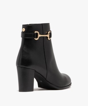 Boots femme à talon avec dessus en cuir bijou doré - Tanéo vue4 - TANEO - GEMO