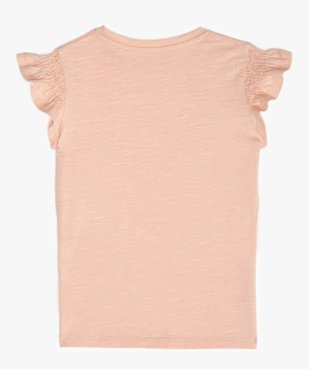 Tee-shirt fille à manches smockées et détails dorés vue3 - GEMO (ENFANT) - GEMO