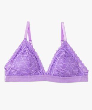 Soutien-gorge triangle en dentelle avec mousses amovibles vue4 - GEMO(HOMWR FEM) - GEMO