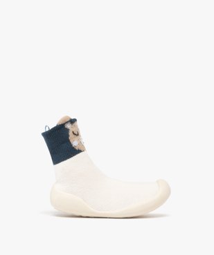 Chaussons bébé garçon à col chaussette avec semelle  vue1 - GEMO (ENFANT) - GEMO