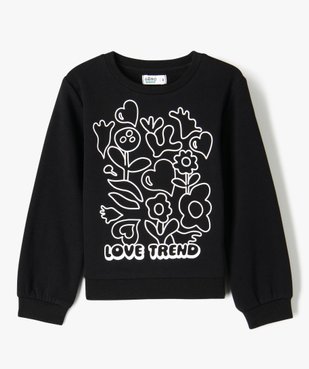 Sweat molletonné avec motif girly fille vue1 - GEMO 4G FILLE - GEMO