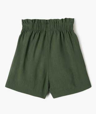 Short fluide taille haute avec poches à rabat fille vue3 - GEMO (ENFANT) - GEMO