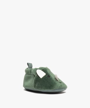 Chaussons de naissance en velours avec détails rhinocéros vue1 - GEMO 4G BEBE - GEMO