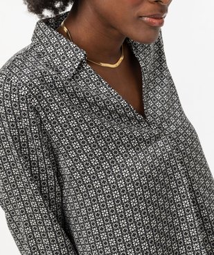 Blouse à manches longues imprimée en matière fluide femme vue6 - GEMO 4G FEMME - GEMO