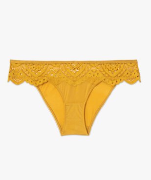 Culotte femme en microfibre et dentelle vue4 - GEMO(HOMWR FEM) - GEMO