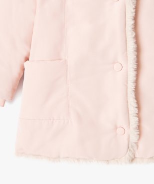 Blouson à capuche doublure fourrure imitation bébé fille vue3 - GEMO 4G BEBE - GEMO