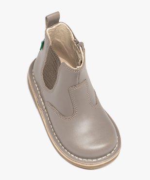 Boots bébé fille en cuir uni style Chelsea - Kickers  vue5 - KICKERS - GEMO