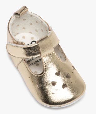 Chaussons de naissance bébé fille babies métallisées vue5 - GEMO 4G BEBE - GEMO