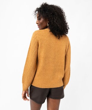 Pull en maille ajourée sur le décolleté femme vue3 - GEMO(FEMME PAP) - GEMO