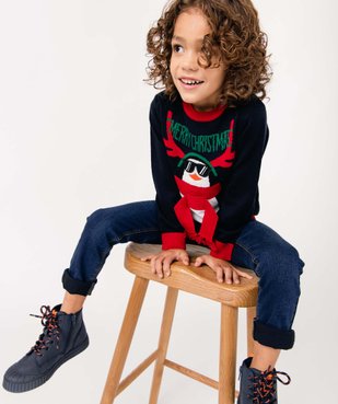 Pull garçon spécial Noël motif pingouin vue1 - GEMO (ENFANT) - GEMO