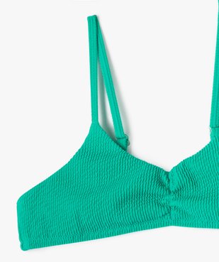 Maillot de bain 2 pièces en maille gaufrée fille vue2 - GEMO 4G FILLE - GEMO