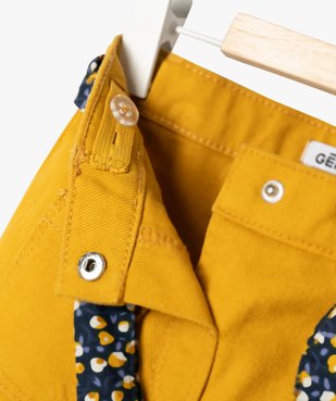 Pantalon large en twill de coton avec ceinture à nouer bébé fille vue2 - GEMO(BEBE DEBT) - GEMO