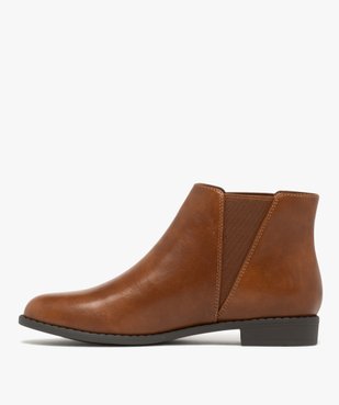 Bottines femme unies à talon plat style Chelsea   vue4 - VALENTINA BALDANO - GEMO