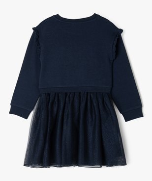 Robe sweat avec jupe en tulle fille vue3 - GEMO (ENFANT) - GEMO