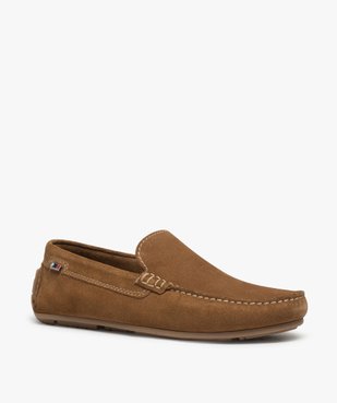 Mocassins homme unis dessus et intérieur cuir vue2 - GEMO (CASUAL) - GEMO