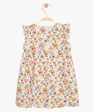 Robe bébé fille à motifs fleuris avec emmanchures à volants vue3 - GEMO(BEBE DEBT) - GEMO