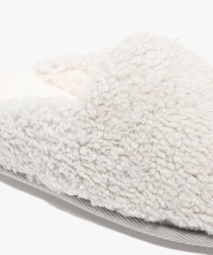 Chaussons femme mules fourrées en sherpa détails scintillants vue6 - GEMO(HOMWR FEM) - GEMO