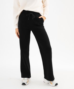 Pantalon large en molleton douillet à bord franc femme vue1 - GEMO 4G FEMME - GEMO