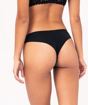 Tanga en microfibre et dentelle femme vue2 - GEMO(HOMWR FEM) - GEMO