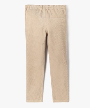 Pantalon chino en velours à taille élastiquée garçon vue4 - GEMO (ENFANT) - GEMO